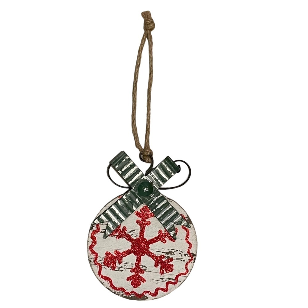 Christmas Ornament Distressed Rustic Farmhouse Decor